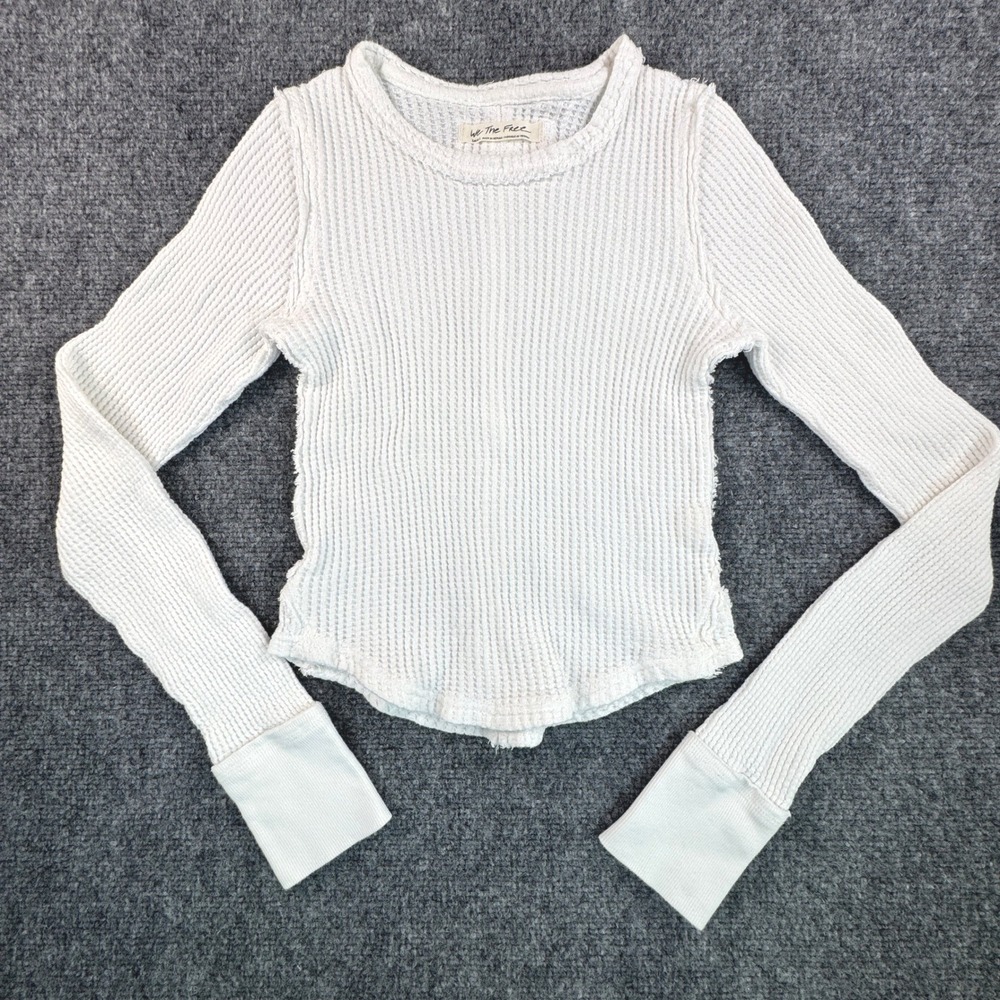 Waffle Knit Thermal Thumbhole Top We The Free Free People Small White